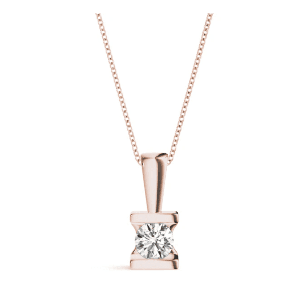 Channel Set Solitaire Pendant - Image 3